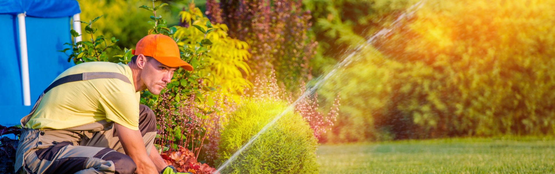 A technician from TCI Companies winterizes an irrigation system after irrigation installation in Central Illinois.