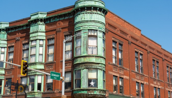 An old building in Galesburg, IL